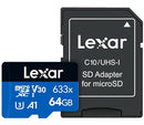 LEXAR 4GB HIGH-PERFORMANCE 633X MICROSDXC UHS-I CARD BLUE SERIES - BLUE/WHITE - Like New