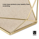 UMBRA PRISMA TRAY, GEOMETRIC PLATED JEWELRY STORAGE, MATTE BRASS - BRASS - Like New