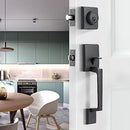 GUA OYH Front Door Handle Matte Black Door Handle Sets Handleset - Matte Black - Like New
