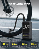 JUSUOX TIRE INFLATOR PORTABLE AIR COMPRESSOR, AIR BIKE PUMP DIGITAL PRESSURE - Like New