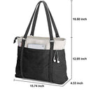 BAG WIZARD WOMEN'S WORK BAG WITH LAPTOP COMPARTMENT TEACHER TOTES PURSE - BLACK - Like New