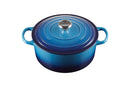 LE CREUSET SIGNATURE ENAMELLED CAST IRON CASSEROLE DISH WITH LID - AZURE - Like New
