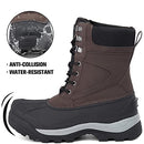 Mishansha Men's Waterproof Winter Duck Boots Insulated Fur Lined, Brown 11 - Like New