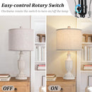 TOBUSA 22“ Farmhouse Table Lamps Set of 2 Rustic Vintage - White - Brand New