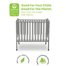 Delta Children Folding Portable Mini Baby Crib, 1.5" Mattress, B073Y8K6T4 - Grey - Brand New