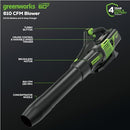 GREENWORKS 60V (610 CFM) CORDLESS LEAF BLOWER HIGH POWER BL60L251 - GREEN - Like New