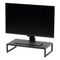 REALSPACE ACADIA WOOD/METAL MONITOR STAND, 4-1/2"H X 21-1/2"W X 10"D - BLACK - Brand New