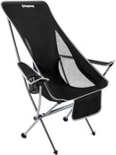 KINGCAMP COMPACT CAMPING CHAIR ULTRALIGHT HIGH FOLDING 265LBS KC2015 - BLACK - Like New