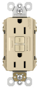 PASS & SEYMOUR LEGRAND RADIANT 15AMP GFCI SELF TEST DECORATOR DUPLEX - IVORY - Like New