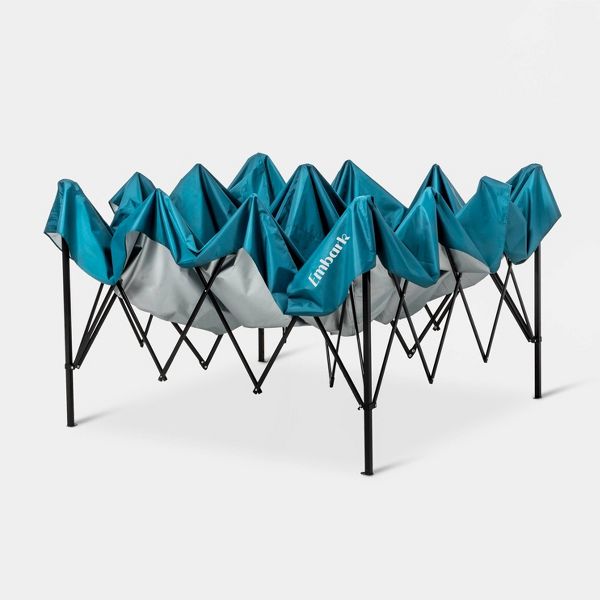 EMBARK 10'X10' RIVETED FRAME CANOPY PORTABLE UV-RESISTANT SHELTER - DARK TEAL - Like New