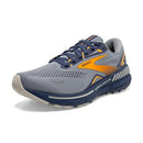 BROOKS MEN’S ADRENALINE GTS 23 RUNNING SHOE GREY/CROWNBLUE/ORANGE SIZE 9.5 - Like New