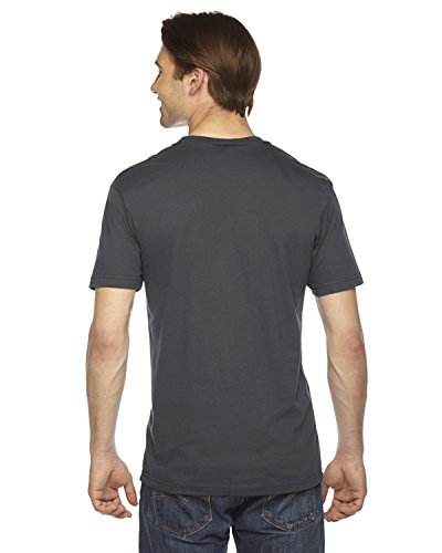 AMERICAN APPAREL UNISEX FINE JERSEY SHORT-SLEEVE V-NECK - SIZE: XL - ASPHALT - Like New