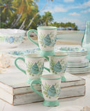 CERTIFIED INTERNATIONAL SEA GLASS CERAMIC MUGS, SET OF 4 - SEA GLASS - Like New