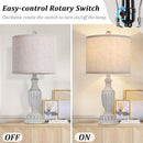 TOBUSA Farmhouse Living Room Table Lamps Set of 2, Grey Rustic Vintage Lamps - Like New
