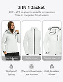 Wantdo Women's 3-In-1 Interchange Winter Coat Cotton Liner - Ivory M - Brand New