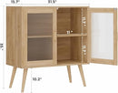 COEZTT KITCHEN CABINET WITH 2 DOORS & 2 DRAWERS - BUFFET COS06019 - NATURAL WOOD - Like New