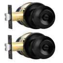 PROBRICO ROUND BALL STYLE PRIVACY DOOR LOCK INTERIOR KNOBS 2 PACK - BLACK - Like New