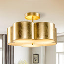 PARROT UNCLE CHANDELIER 15" LEAF SEMI FLUSH MOUNT CEILING LIGHT BBW9744-3 - GOLD - Like New