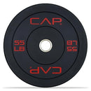 CAP BARBELL RUBBER OLYMPIC BUMPER PLATE | 55LB SINGLE - BLACK - Scratch & Dent