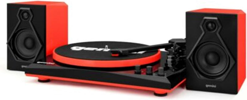 Gemini Sound TT-900 Stylish 3-Speed Wireless Turntable, 50W Speakers - RED Like New