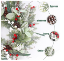 LOKEISNA 22 INCH CHRISTMAS WREATHS FRONT DOOR CHRISTMAS WREATH PINECONE - WHITE - Like New