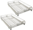 Pop-It Expanding Sliding Cabinet Organizers with Liners Set of 2 - SILVER Like New