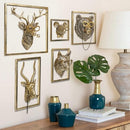 Newinhome Animal Heads Wall Decor 5pcs,Includes Metal Frame,Resin,Gold - Like New