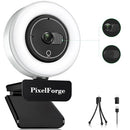 2K Webcam for PC with Microphone & Light & Privacy Cover - Black/White - Like New