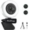 2K Webcam for PC with Microphone & Light & Privacy Cover - Black/White - Like New