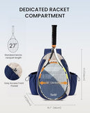 SUCIPI TENNIS BACKPACK FOR WOMEN MEN, TENNIS HOLDS 1–2 RACKETS VYUB5248SUP2L - Like New