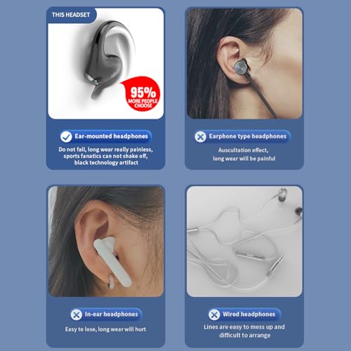 DOCOOLER WIRELESS EARBUDS BT5.3 EARHOOK EARPHONE SWEATPROOF JR04 - BLACK/WHITE - Like New