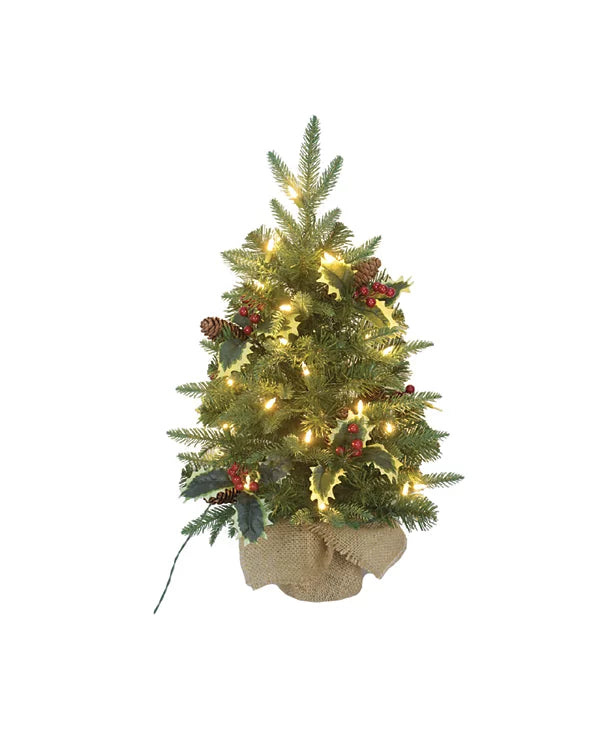 SANTA'S WORKSHOP 2' PRELIT MIXED BALLED TREE - GREEN - Brand New