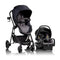 EVENFLO PIVOT MODULAR TRAVEL SYSTEM WITH LITEMAX INFANT CAR SEAT (Casual Gray) - Like New