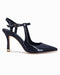 COUTGO WOMEN HIGH HEELS POINTED TOE ANKLE STRAP PUMPS - SIZE 8.5 - NAVY - Brand New