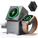 ZEEHOO 3 in 1 Charging Station for Apple, iPhone Mag-Safe QI2 Rotating - Like New