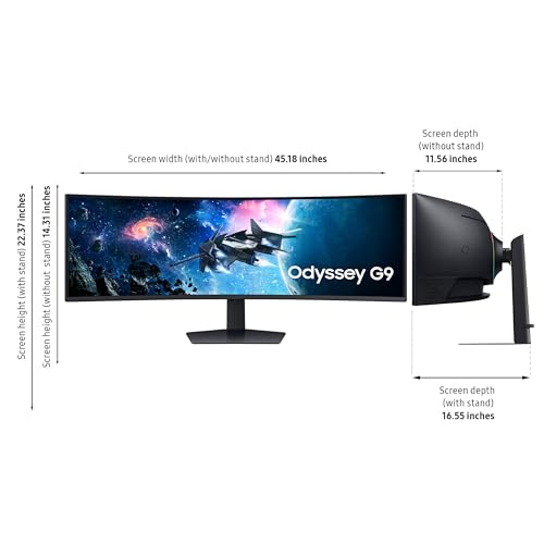 SAMSUNG 49" ODYSSEY G9 G95C DQHD 240HZ 1MS 1000 CURVED GAMING MONITOR BLACK - Like New