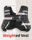 ZELUS WEIGHTED VEST 6LB WEIGHT VEST WITH REFLECTIVE STRIPE FWV00BK - BLACK - Like New
