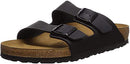 0552111 BIRKENSTOCK UNISEX ARIZONA SANDAL, BLACK OILED LEATHER, SIZE 10 - Like New