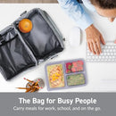 BENTGO DELUXE LUNCH BAG, TOTE WITH ZIPPERED OUTER POCKET, BGOBG2 - GRAY - Brand New