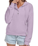 FKEEP WOMEN HOODIES CASUAL BUTTON DOWN SWEATSHIRT DRAWSTRING LONG SLEEVE - S - Brand New