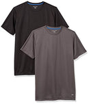 14408-2P-DGRAY/BLK-L Amazon Essentials Men's Tech Gym T-Shirts, 2 Pack L - Like New