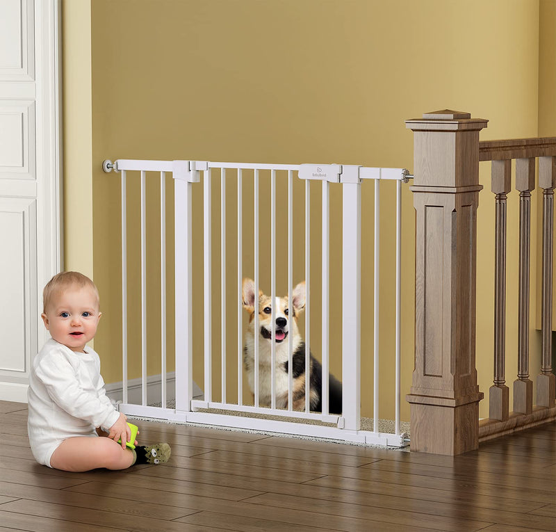 BABYBOND 27-43" EASY INSTALL BABY GATE FOR STAIRS, EXTRA WIDE - - Scratch & Dent