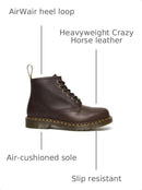 26794207 Dr. Martens Unisex Boot, Dark Brown Crazy Horse, 12 Women/11 Men - Like New