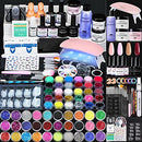 Morovan Acrylic Nail Kit: Gel Polish Set With UV Lamp, Glitter Powder - Brand New
