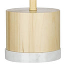 Rivet Scandinavian Style Table Lamp Wood Marble Base LED Bulb Shade 18.5"H White - Brand New