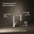 KOHLER TONE SEMI PROFESSIONAL KITCHEN FAUCET POLISHED CHROME - Like New