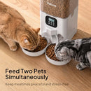 VOLUAS Double Automatic Cat Feeder, 6L VL001 - WHITE TRANSPARENT - Like New
