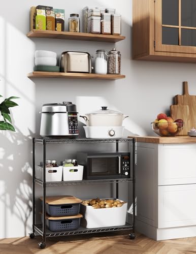 SIMPLE DELUXE STORE SIMPLE DELUXE 3-TIER STORAGE SHELVING UNIT HKSHLF23133003BV3 - Like New