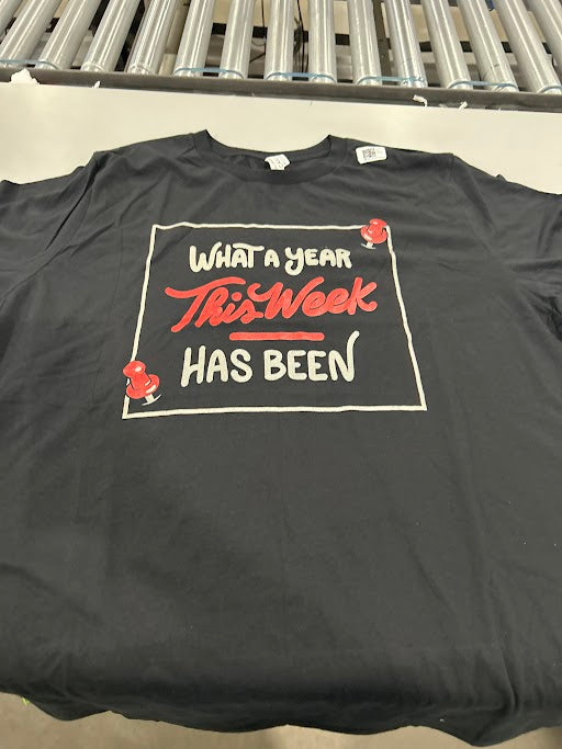 BELLA CANVAS TEE WHAT A YEAR THIS WEEK HAS BEEN 3XL - SIZE: MEN 3XL - BLACK - Like New