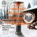 AMAZON BASIC 46,000 BTU OUTDOOR PROPANE PATIO HEATER SLATE GRAY - 62108 - Like New